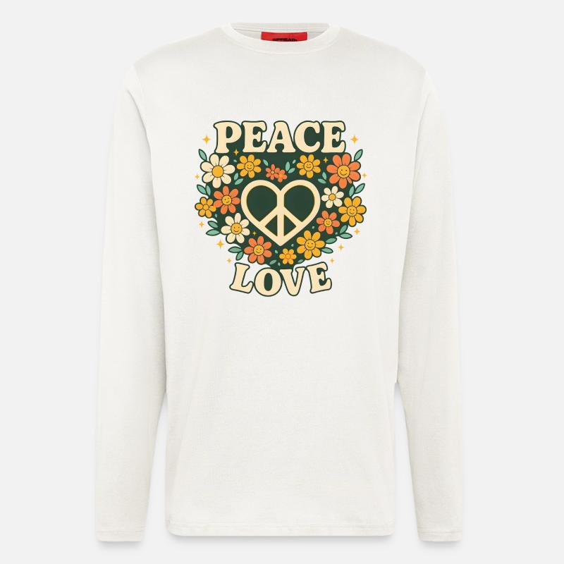 Peace Love - Langarmshirt - made by SPREAD  - OFF WHITE