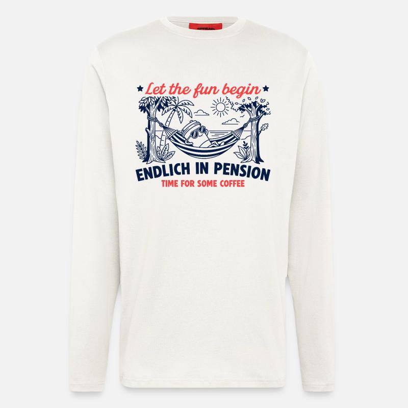 Endlich in Pension Retro Kaffee - Langarmshirt - made by SPREAD  - OFF WHITE