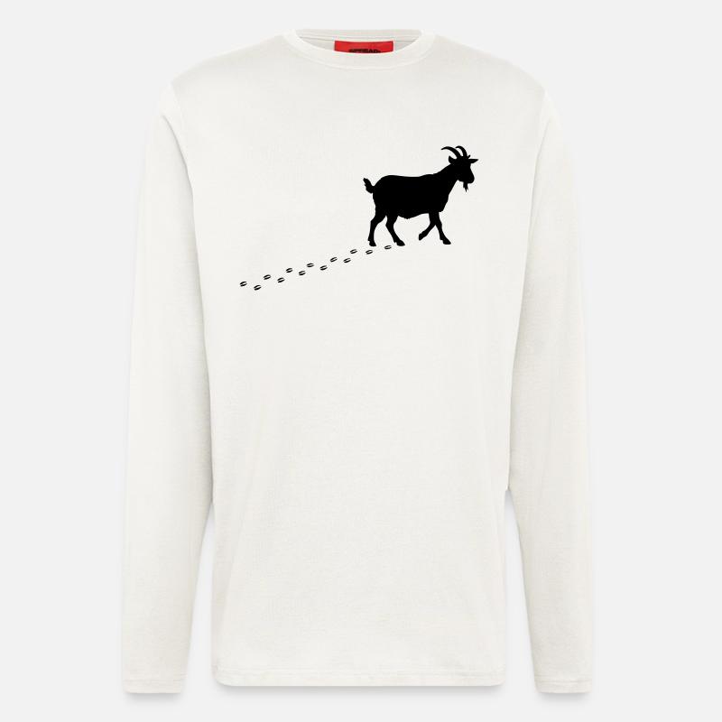 Ziege Fussspuren Hufe - Langarmshirt - made by SPREAD  - OFF WHITE