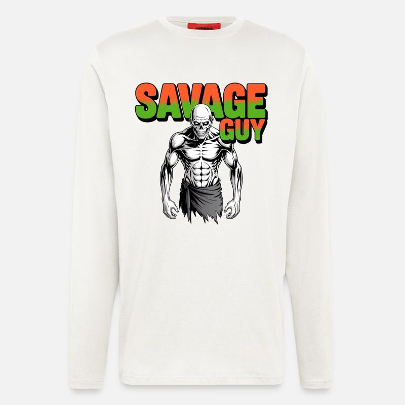 Sauvage - Manches longues bio décontracté fabriqué en UE - OFF WHITE