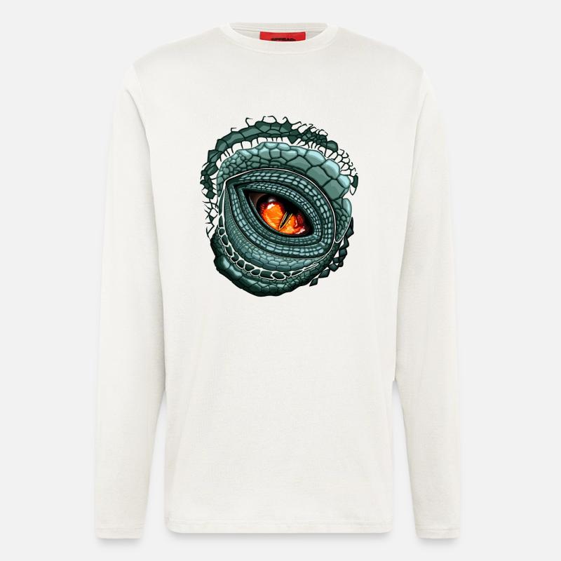Prédateur Oculaire Primal - Manches longues bio décontracté fabriqué en UE - OFF WHITE