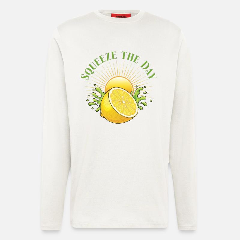 Squeeze the Day Zitronen-Splash - Langarmshirt - made by SPREAD  - OFF WHITE