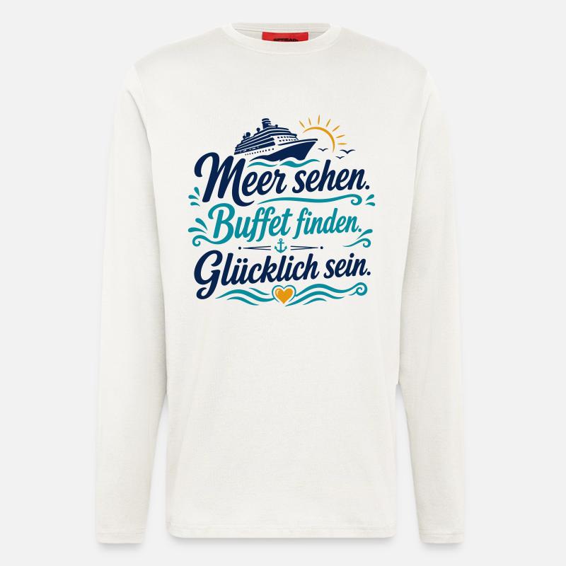 Meer sehen Buffet finden Glücklich sein - Langarmshirt - made by SPREAD  - OFF WHITE