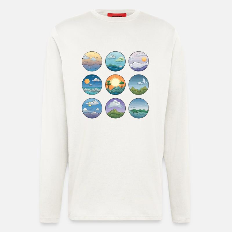 Circular Landscapes Sunrises - Longsleeve - made by SPREAD  - OFF WHITE