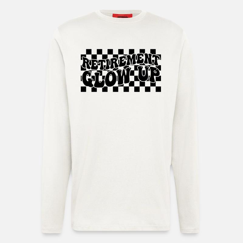 Ruhestand Glow Up Retro Checkerboard Ruhestand - Langarmshirt - made by SPREAD - OFF WHITE