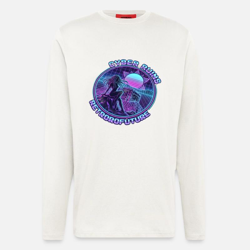 Cyber Ruins RetroFuture - Longsleeve - made by SPREAD - OFF WHITE