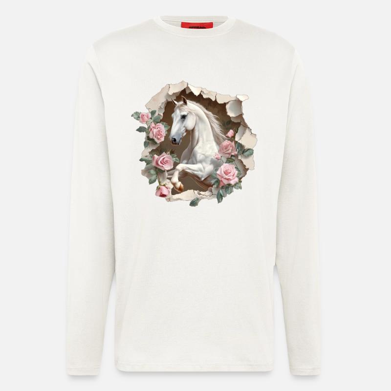 Pferd - Langarmshirt - made by SPREAD - OFF WHITE