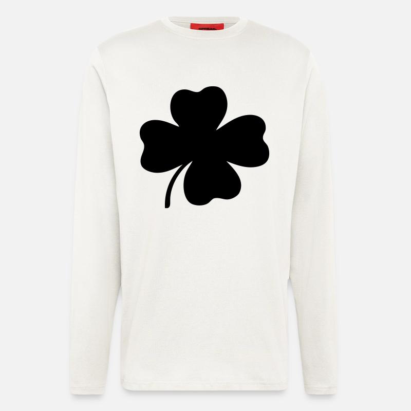 Vierblättriges Kleeblatt - Langarmshirt - made by SPREAD  - OFF WHITE