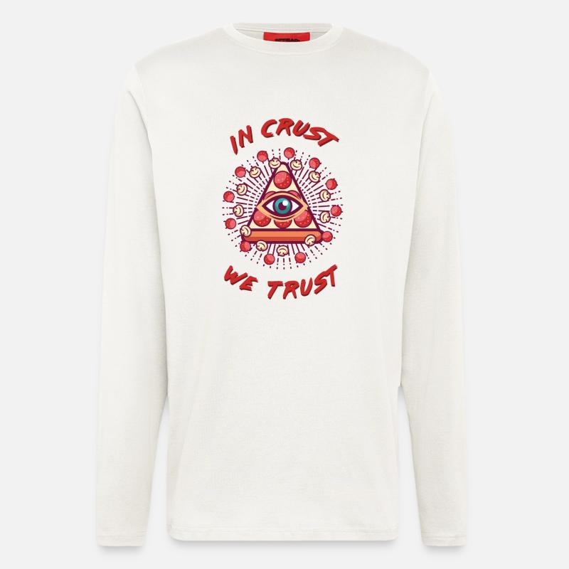 Pizza - in crust we trust - Langarmshirt - made by SPREAD  - OFF WHITE