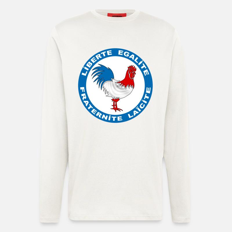 Frankreich Hahn Symbol - Langarmshirt - made by SPREAD  - OFF WHITE