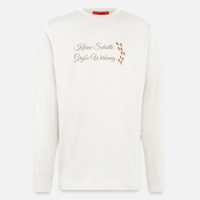 Kleine Schritte Grosse Wirkung - Langarmshirt - made by SPREAD - OFF WHITE