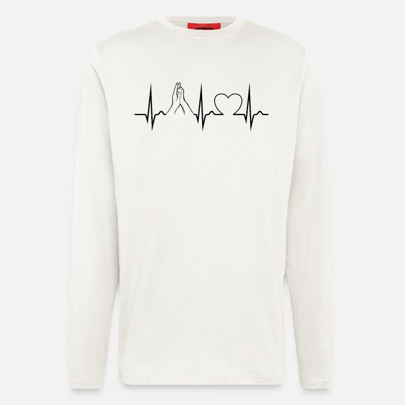 Hand + Hundepfote - High Five - Puls - EKG - Langarmshirt - made by SPREAD  - OFF WHITE