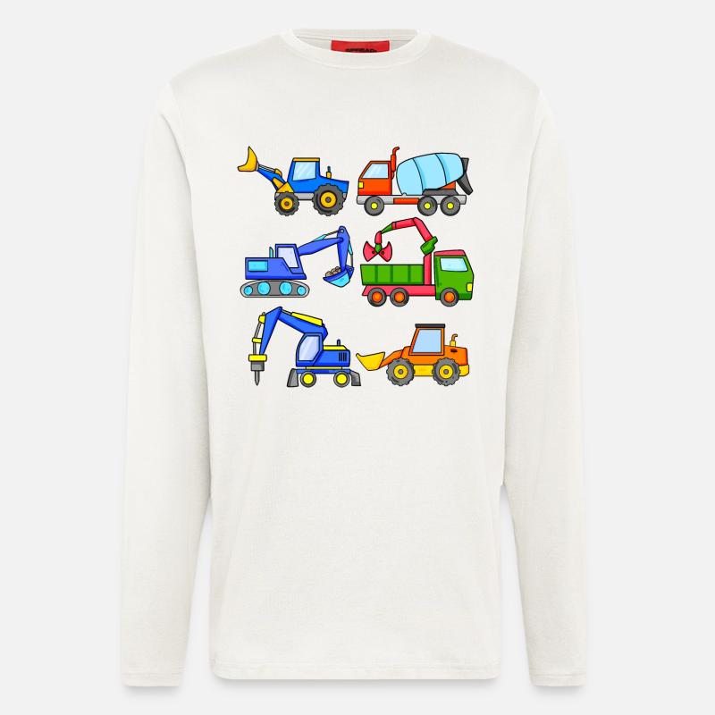 Construction Site Vehicles Vehicle - Longsleeve - made by SPREAD  - OFF WHITE