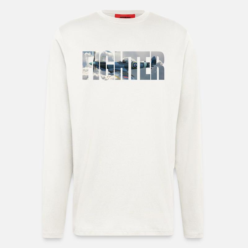 Fighter Spitfire - Langarmshirt - made by SPREAD  - OFF WHITE