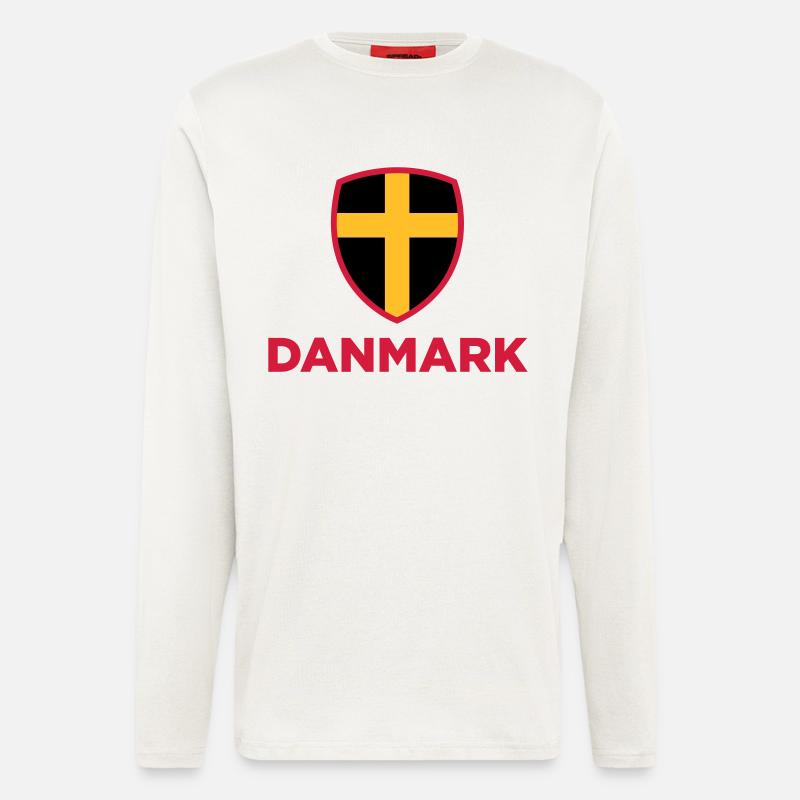 Nationalflagge von Dänemark - Langarmshirt - made by SPREAD  - OFF WHITE