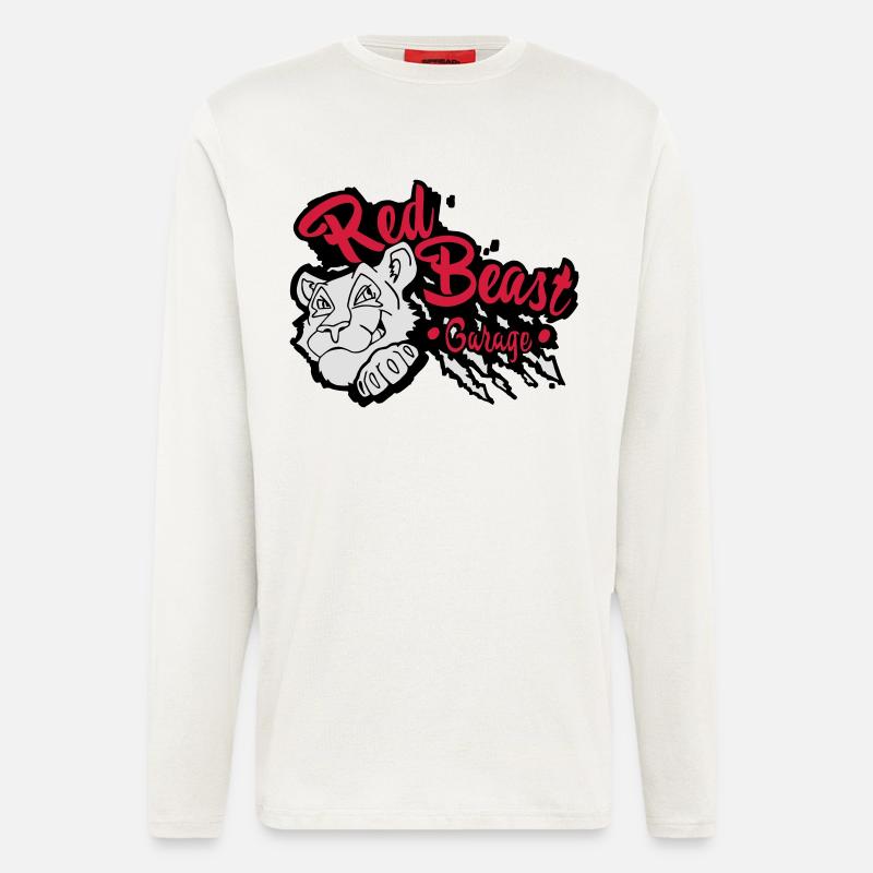 Red Beast Garage - Langarmshirt - made by SPREAD  - OFF WHITE
