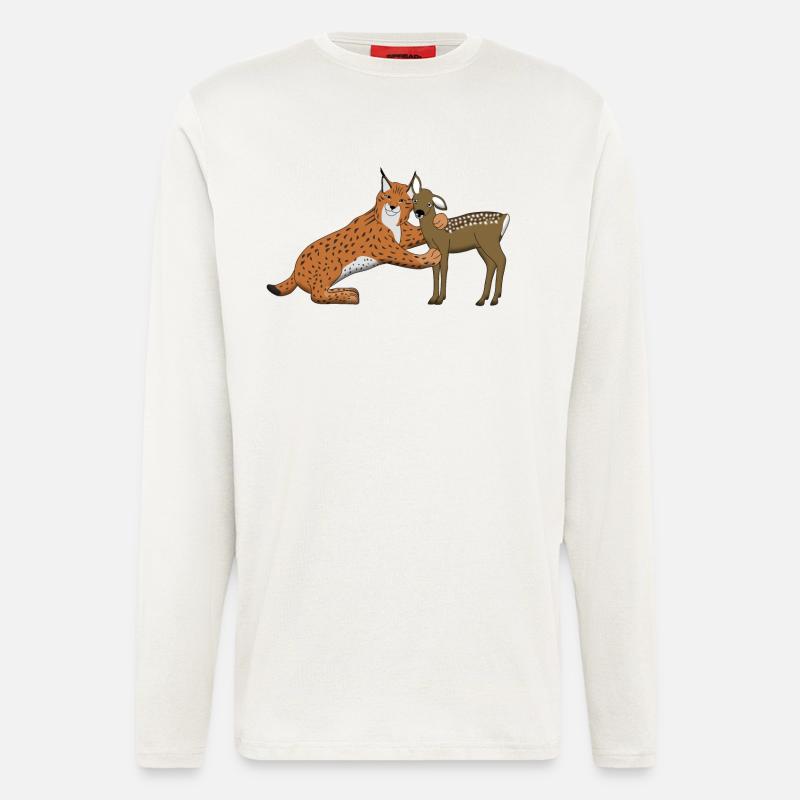 luchs_und_rehkitz - Langarmshirt - made by SPREAD  - OFF WHITE