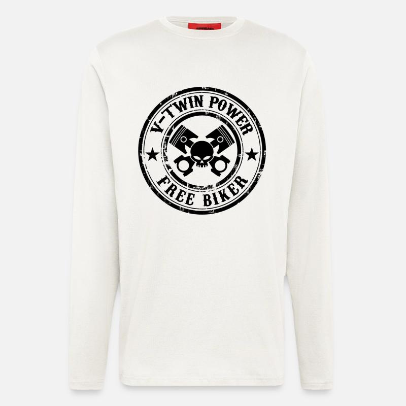 Free Biker design 02 - Langarmshirt - made by SPREAD - OFF WHITE