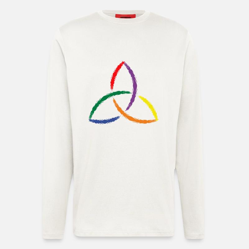 Keltisches Symbol Triquetra Regenbogen - Langarmshirt - made by SPREAD  - OFF WHITE