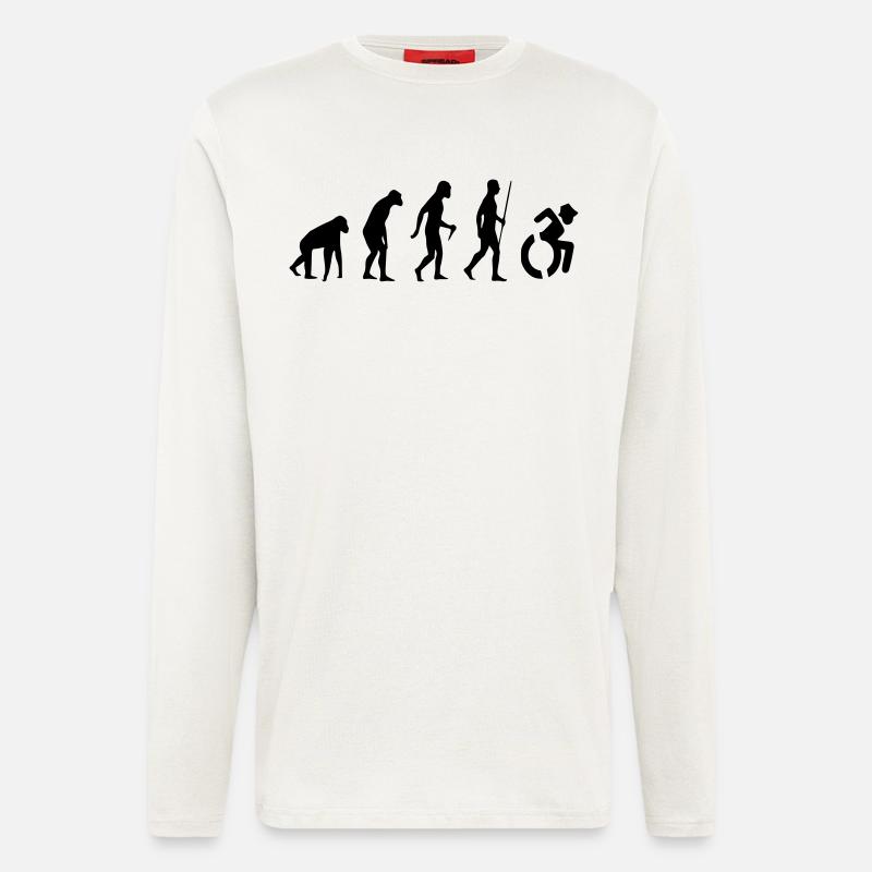 Evolution Rollstuhl. Die Rollstuhl-Evolution * - Langarmshirt - made by SPREAD  - OFF WHITE