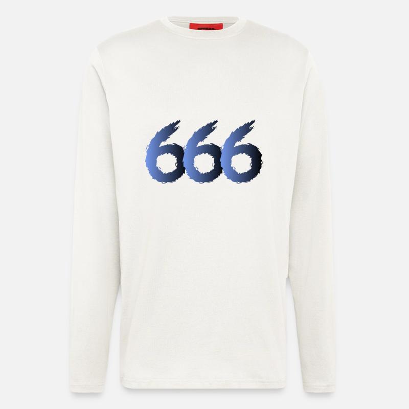 666 Satan Symbol - Devil - Evil - Longsleeve - made by SPREAD  - OFF WHITE