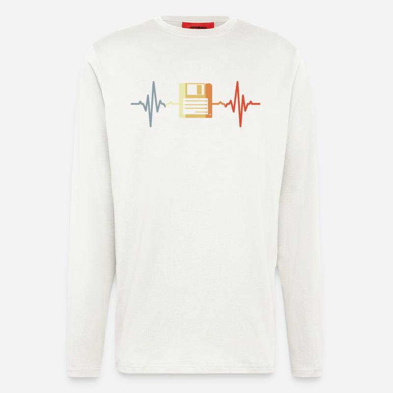 Retro Floppy Disk ECG - Longsleeve - made by SPREAD  - OFF WHITE