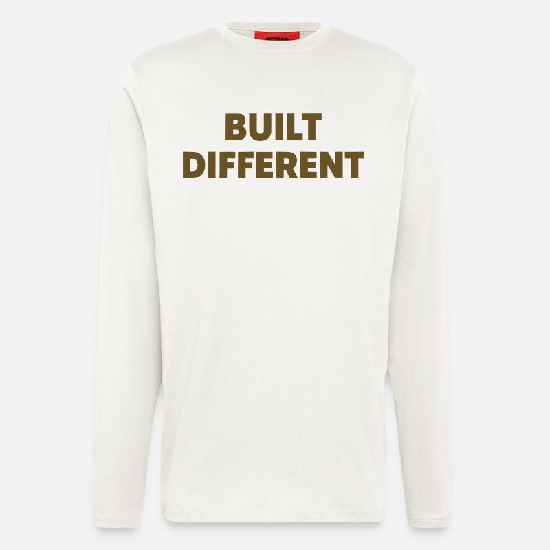 Typographie d’affirmation différente construite - Manches longues bio décontracté fabriqué en UE - OFF WHITE