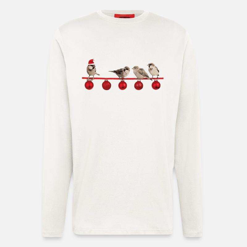 Weihnachten Vogel - Langarmshirt - made by SPREAD - OFF WHITE
