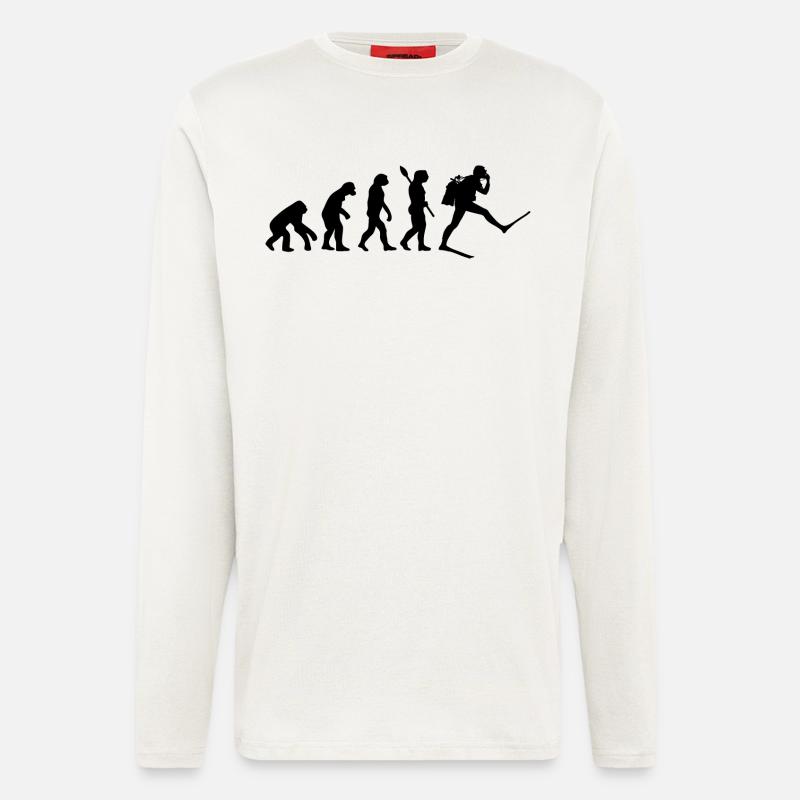 Scuba Diver Funny Human Evolution - Longsleeve - made by SPREAD  - OFF WHITE