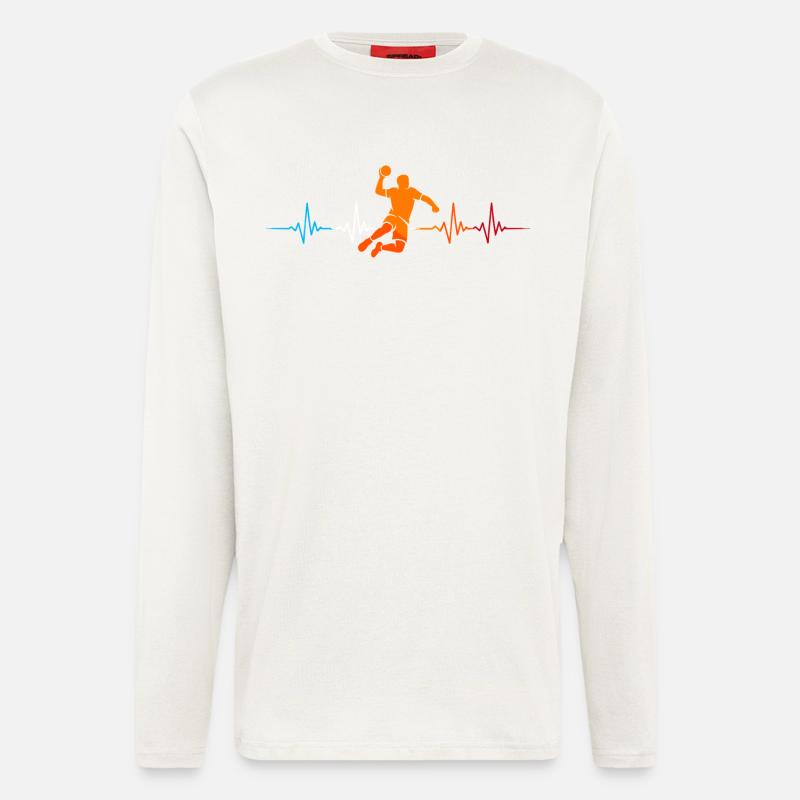 Handball Trainer Herzschlag – Geschenkidee - Langarmshirt - made by SPREAD  - OFF WHITE