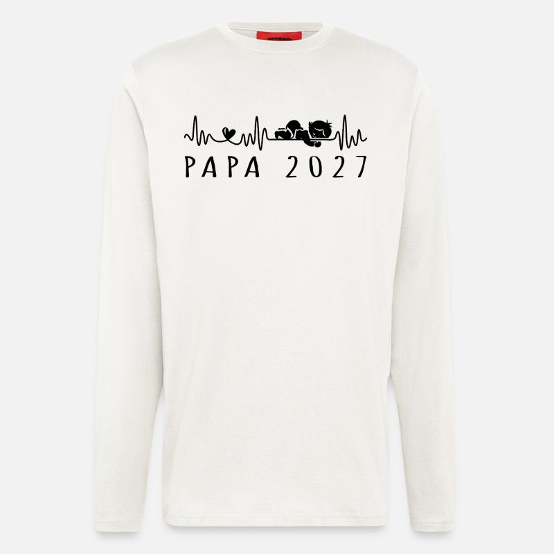 Futur Papa 2027 Annonce Grossesse - Langarmshirt - made by SPREAD  - OFF WHITE