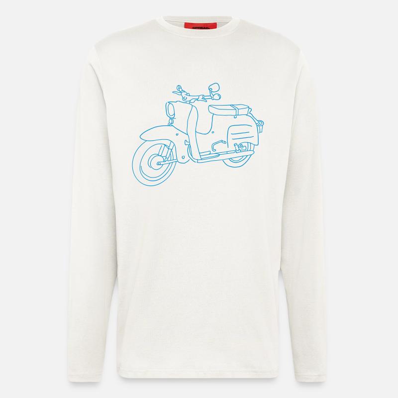 Motorroller, Moped Schwalbe - Langarmshirt - made by SPREAD  - OFF WHITE