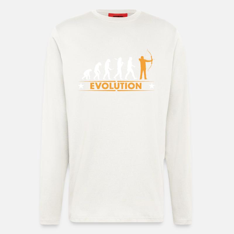 Archery evolution - orange/white - Longsleeve - made by SPREAD  - OFF WHITE