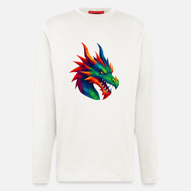 WPAP Style Animals - Dragon - Longsleeve - made by SPREAD  - OFF WHITE