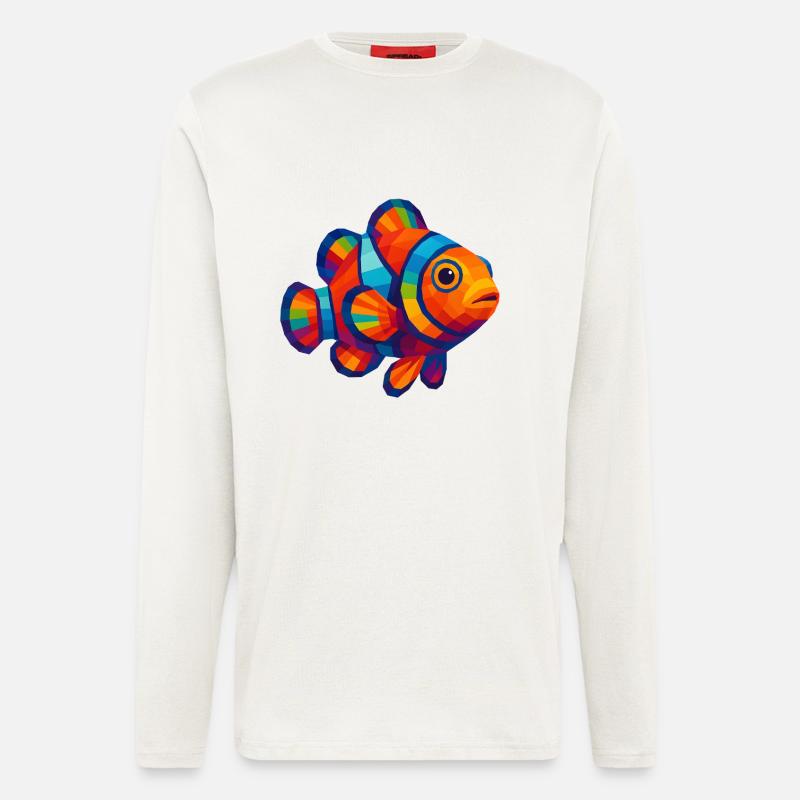 WPAP Polygon Style Animals - Clownfish - Longsleeve - made by SPREAD  - OFF WHITE