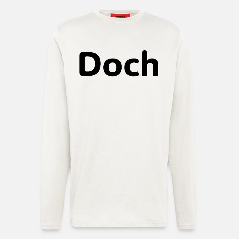 Doch – Deutscher Statement Spruch - Manches longues bio décontracté fabriqué en UE - OFF WHITE
