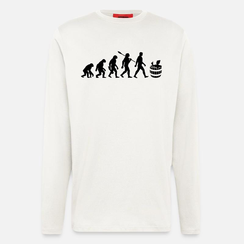 Evolution - Eisbader - Winterbaden - Eisbaden - Langarmshirt - made by SPREAD  - OFF WHITE