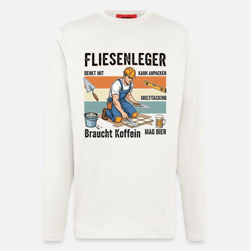 Der Fliesenleger - Langarmshirt - made by SPREAD  - OFF WHITE