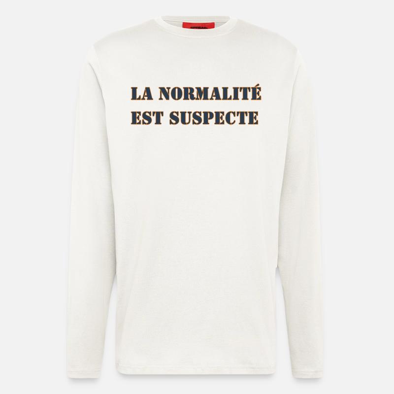NORMALITÄT IST VERDÄCHTIG - Langarmshirt - made by SPREAD  - OFF WHITE