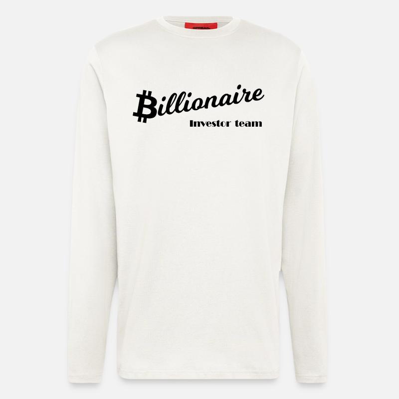 Bitcoin Silhouette Noir - Manches longues bio décontracté fabriqué en UE - OFF WHITE