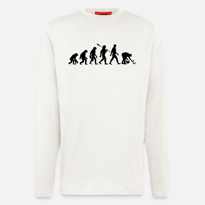 Evolution Mushroom Pickers, Mushroom Picking - Longsleeve - made by SPREAD  - OFF WHITE
