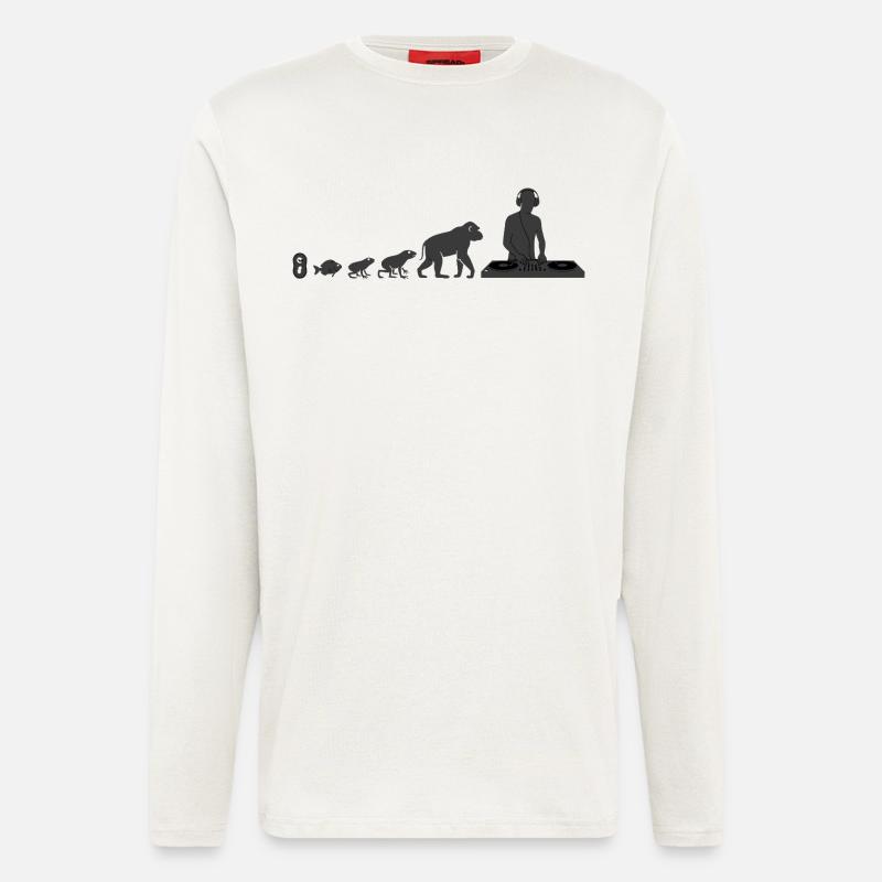 Evolution zum DJ - Langarmshirt - made by SPREAD  - OFF WHITE