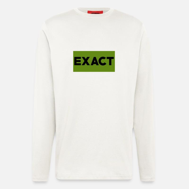 Exact Classic Green Logo - Manches longues bio décontracté fabriqué en UE - OFF WHITE