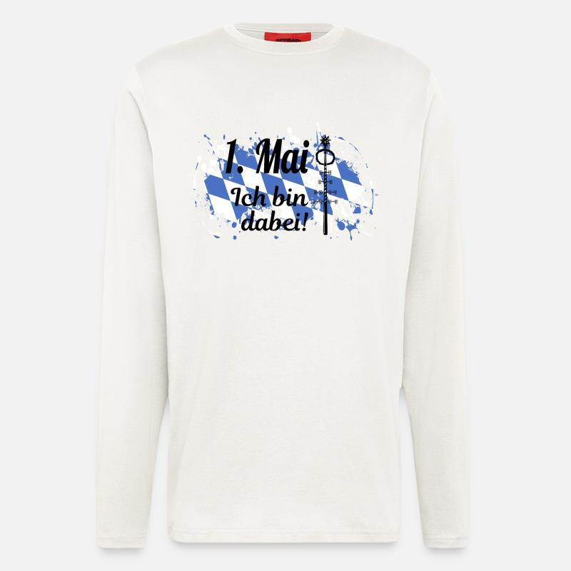 1. Mai - Ich bin dabei! - Langarmshirt - made by SPREAD  - OFF WHITE