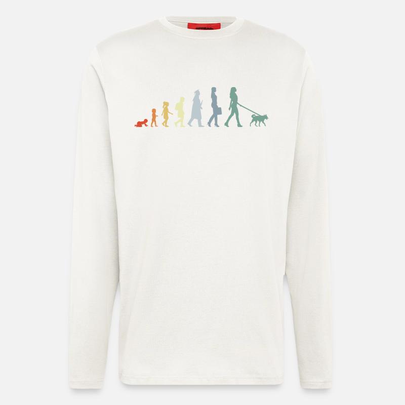 Hundebesitzerin Evolution - Langarmshirt - made by SPREAD  - OFF WHITE