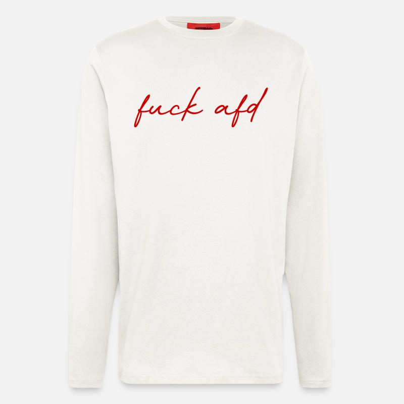 Protest Schriftzug Gegen AfD   - Langarmshirt - made by SPREAD  - OFF WHITE