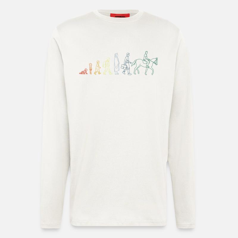 Évolution équestre - Manches longues bio décontracté fabriqué en UE - OFF WHITE
