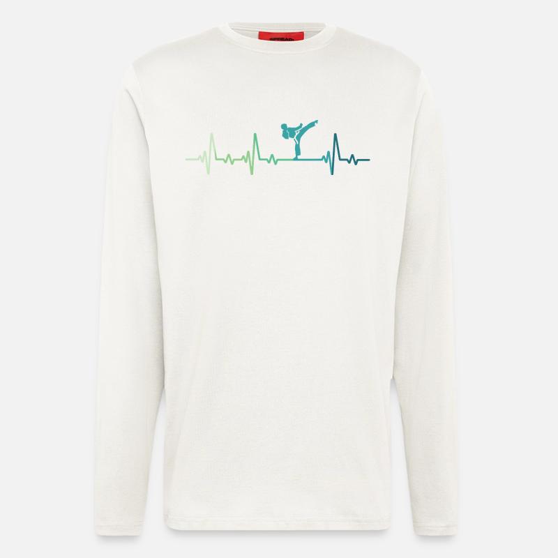 Karate Kara-Te Herzschlag Karate - Langarmshirt - made by SPREAD  - OFF WHITE