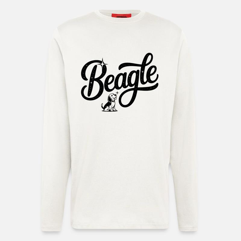 Beagle - Cooles Haustier-Logo - Langarmshirt - made by SPREAD  - OFF WHITE