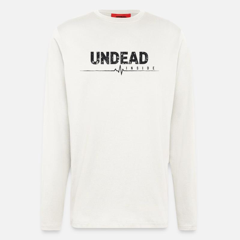 Undead Inside Zombie Spruch - Langarmshirt - made by SPREAD  - OFF WHITE